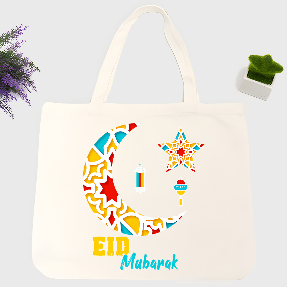 Women Bags For Eid - Dames canvas tas met halvemaan- en