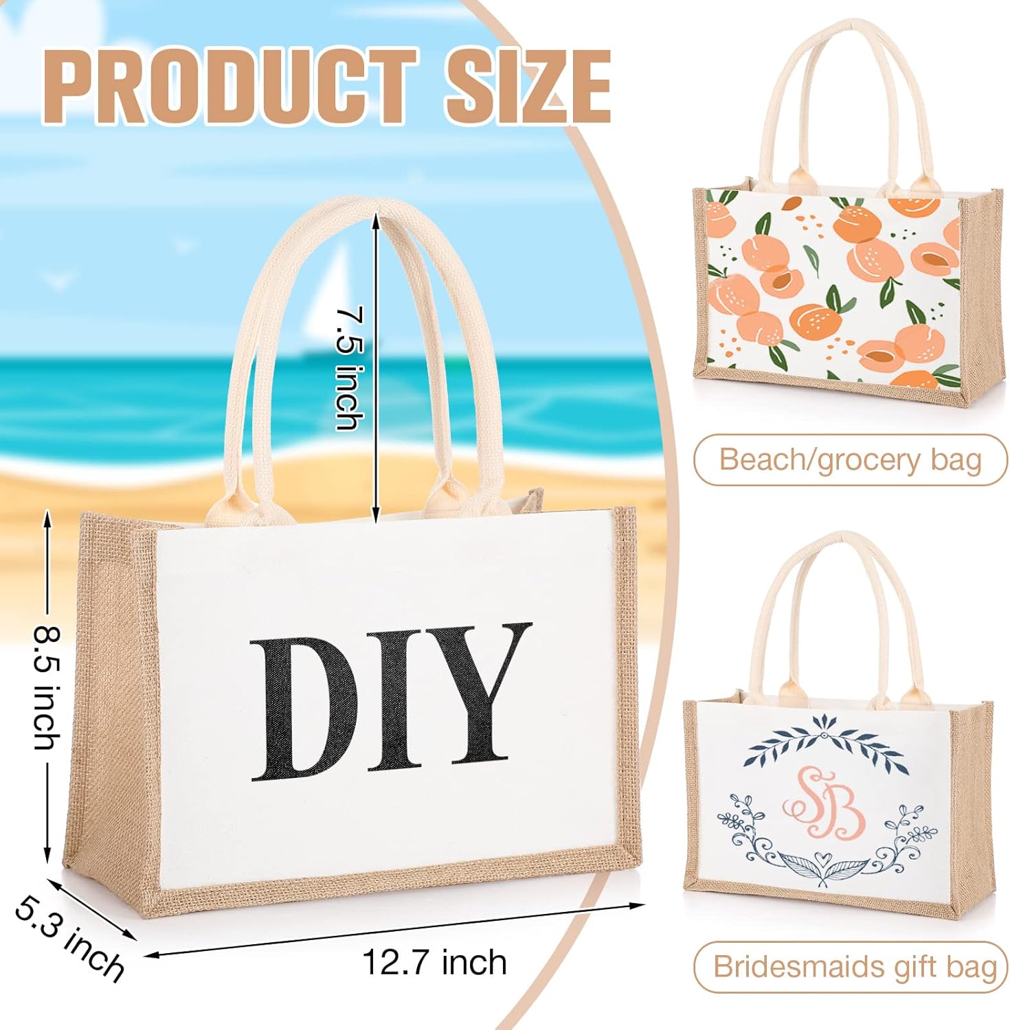 16-pack jute draagtassen jute  - Women Bags For Eid recensie en prijs