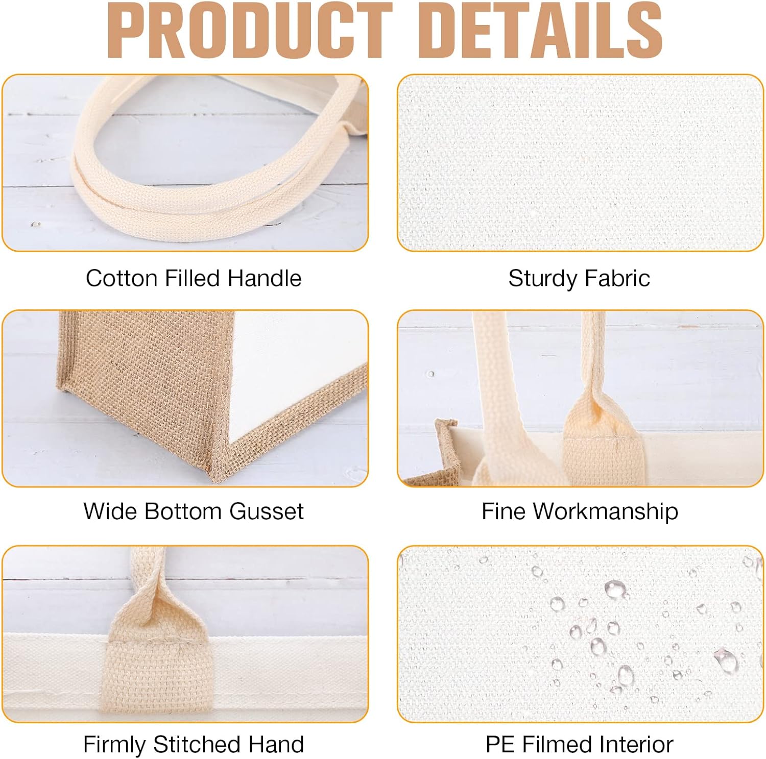 16-pack jute draagtassen jute  - Women Bags For Eid recensie en prijs