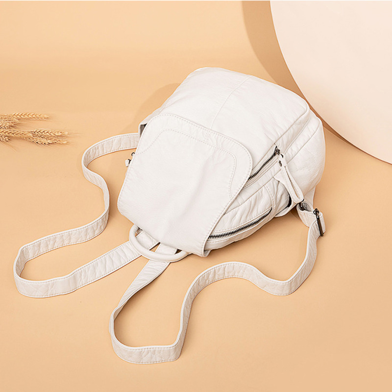 Damesrugzak Witgewassen Leren  - Women Bags White recensie en prijs