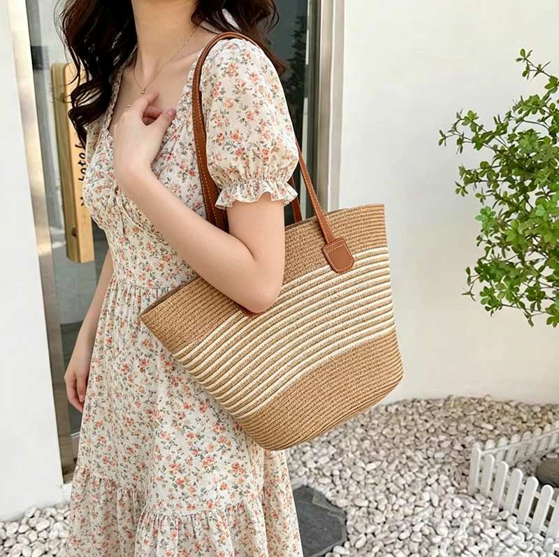 CLAREGQI gestreepte stro-tas v - Women Bags Leather recensie en prijs