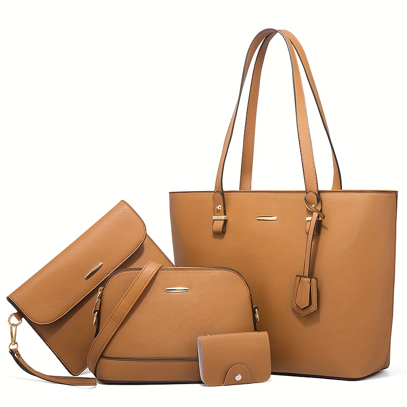4 stuks mode damestassensets e - Women Bags Leather recensie en prijs